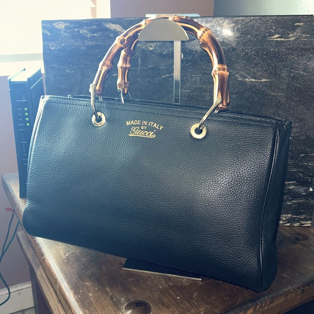 Gucci bamboo shopper tote leather medium